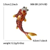 Fashionable and trendy red koi brooch, enamel goldfish and carp pin, elegant Chinese red auspicious fish accessories Item Picture